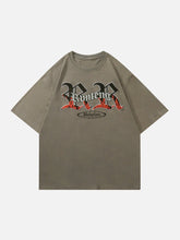 T-Shirt mit beflocktem Flammen-Buchstaben